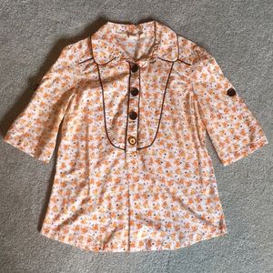 Cotton western style popover button down shirt